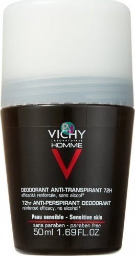 Vichy Homme Deodorant For Men 72h Roll On 50ml