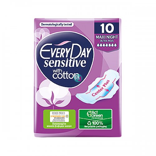 Every Day Sensitive with Cotton Maxi Night Ultra Plus 10 pcs 