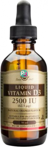 Solgar Liquid Vitamin D3 2500IU - Σταγόνες Με Βιταμίνη D3 59ml