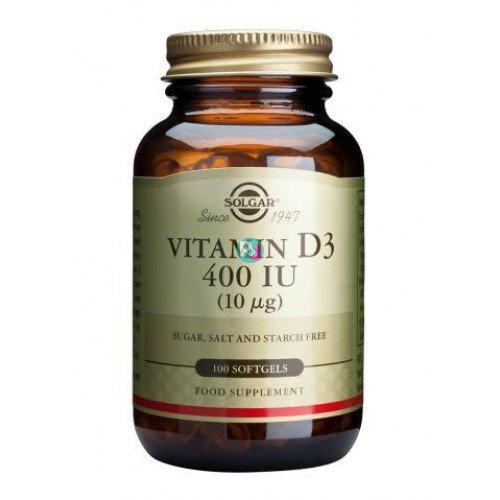Solgar Vitamin D3 10μg. -Βιταμίνη D3 100softgels