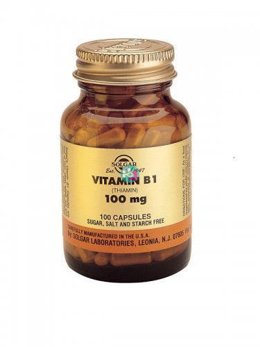 Solgar Vitamin B1 100mg Capsules: 100caps