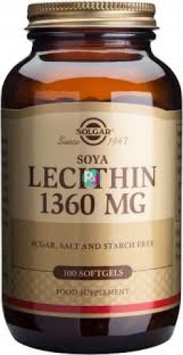 Solgar Lecithin 1360mg.-Λεκιθίνη Σόγιας 100 Softgels
