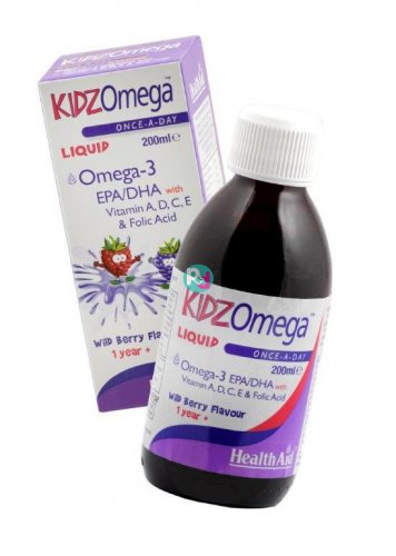 Health Aid KidzOmega Liquid Βατόμουρο 200ml