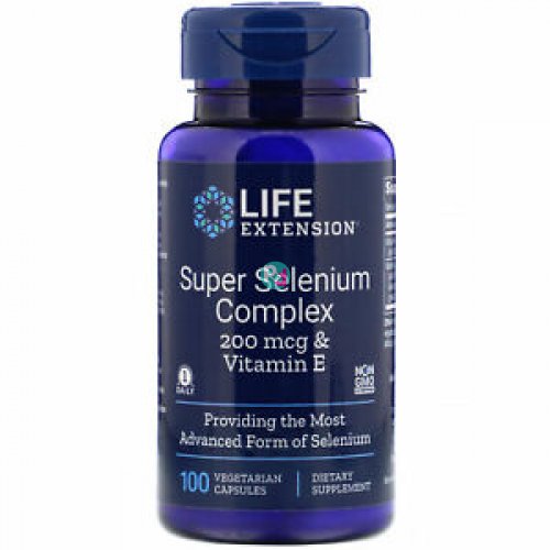 Life Extension Super Selenium Complex 200mcg & Vitamin E 100Caps