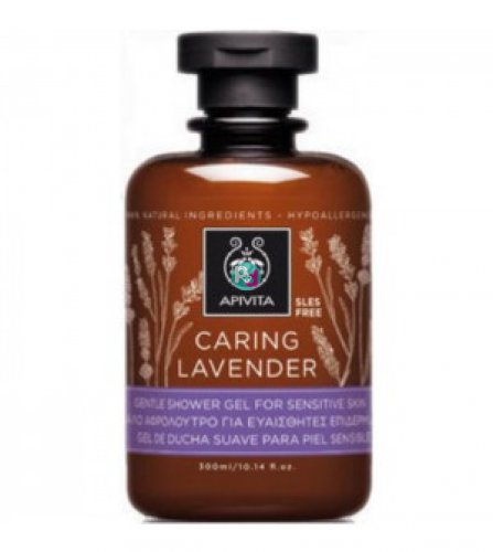 Apivita Caring Lavender Gentle Shower Gel for Sensitive Skin 300ml