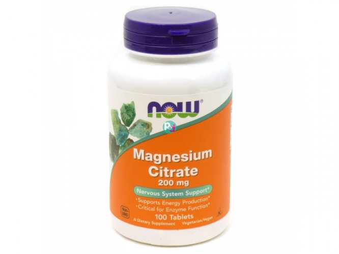 Now Magnesium Citrate 200mg 100Tabs