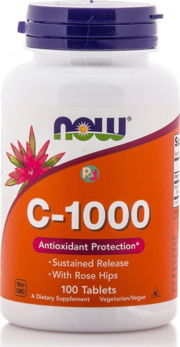 Now Vitamin-C Rose Hips Sustained Release 1000mg 100tabl