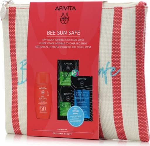 Apivita Promo Bee Sun Safe Face Fluid SPF50 50ml & ΔΩΡΟ Express Beauty Face Mask Aloe 2x8ml + Express Hair Mask Hyaluronic Acid 20ml