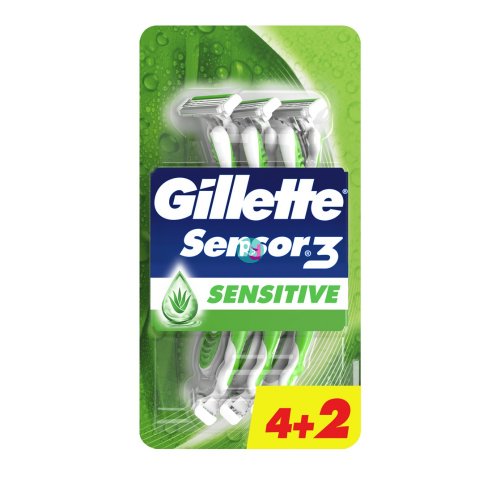 Gillete Sensor 3 Sensitive Razors 4-2 Pcs