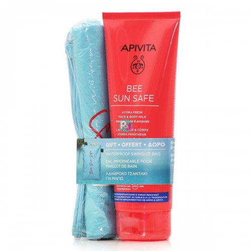 Apivita Promo Bee Sun Safe Hydra Fresh Face & Body Milk SPF50 200ml & Waterproof Swimwear Bag
