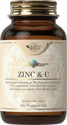 Sky Premium Life Zinc 25 mg & Vitamin C 200 mg 60 tabs