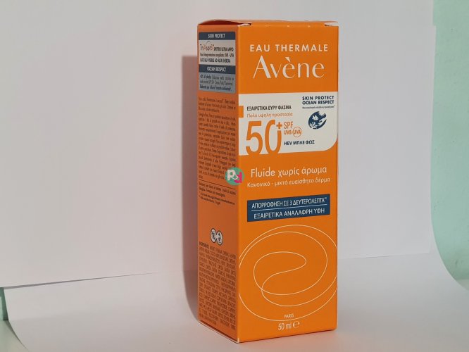 Avene Sunscreen Fluide Unscented for Normal-Combination Sensitive Skin spf 50+ 50ml