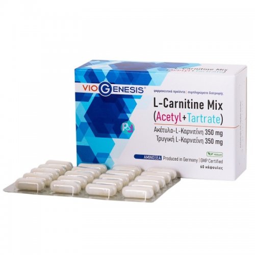 Viogenesis L-Carnitine Mix (Acetyl 350mg + Tartrate 350mg) 60 caps