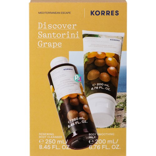 Korres Set Santorini Grape Body Cleanser 250ml & Body Smoothing Milk 200mlc