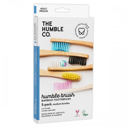 Humble Brush Bamboo Adult Toothbrush Medium 5-Pack 
