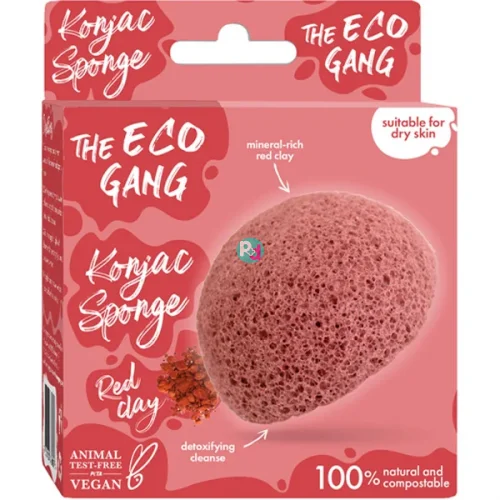 The Eco Gang Sponge Konjac Red Clay 1τμχ