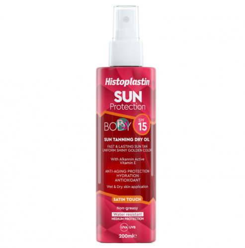 Histoplastin Sun Protection Body Tanning Dry Oil SPF15 200ml