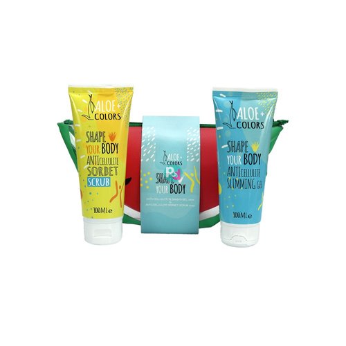 Aloe + Colors Promo Shape Your Body Gift BagAnti-Cellitis Gel 100ml & Anti-Cellitis Body Scrub 100ml & Toiletries