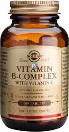 Solgar Vitamin B-Complex With Vitamin C Σύμπλεγμα Βιταμινών Β  Με Βιταμίνη C 100Tabs