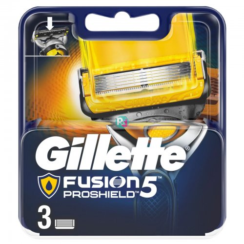 Gillette Fusion 5 Proshield Razor Shaver's 3 Spare Pcs