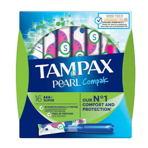 Tampax Pearl Compak Super 16 Τεμάχια