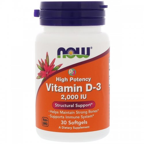 Now Vitamin D-3 2000 iu 30 Softgels