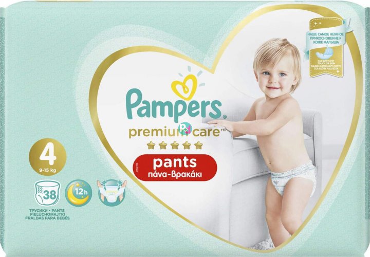 Pampers Premium Care Pants No4 9-15kg 38pcs