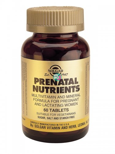 Solgar Prenatal Nutrients -Πολυφόρμουλα Βιταμινών και Μετάλλων 60Tabs