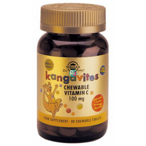 Solgar Kangavites Vitamin C 100mg 90 Μασώμενες Ταμπλέτες