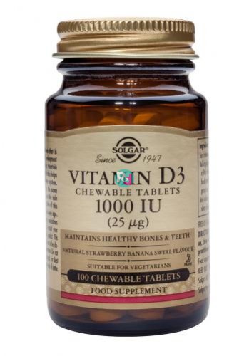 Solgar Vitamin D3 1000IU (25mg) 100Chewable Tabs