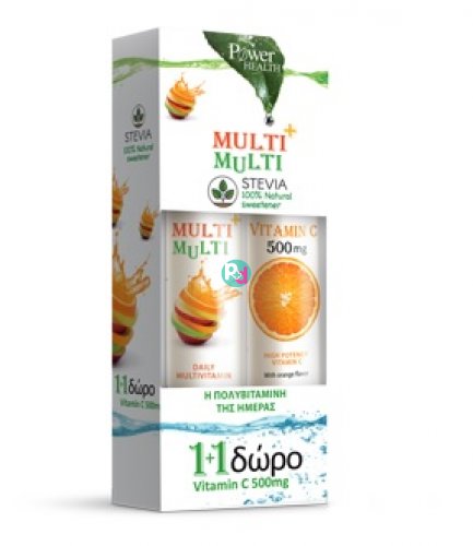 Power Health Multi+Multi 24 Αναβρ. Δισκία + Δώρο Vitamin C 500mg 20 Αναβρ. Δισκία
