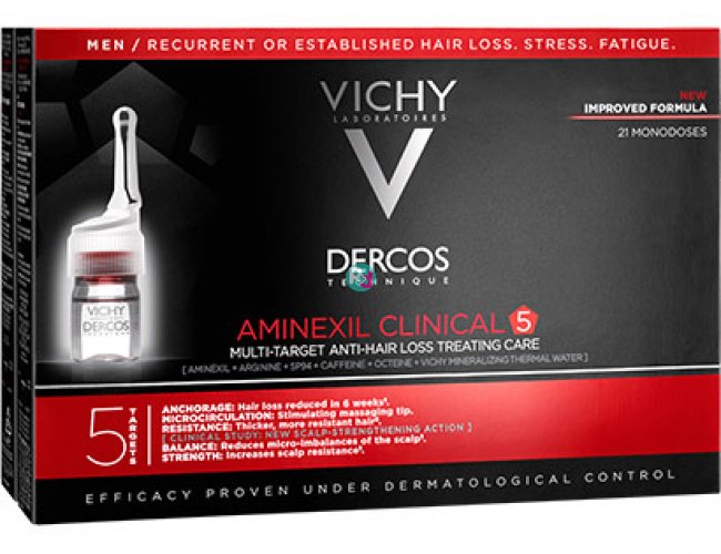 Vichy Dercos Aminexil Clinical 5 Αντιμετώπιση της Τριχόπτωσης για Άνδρες 21 τεμ