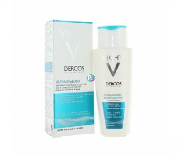 Vichy Dercos Ultra Soothing Σαμπουάν Χωρίς Θειικά Άλατα Κανονικά/Λιπαρά Μαλλιά 200ml