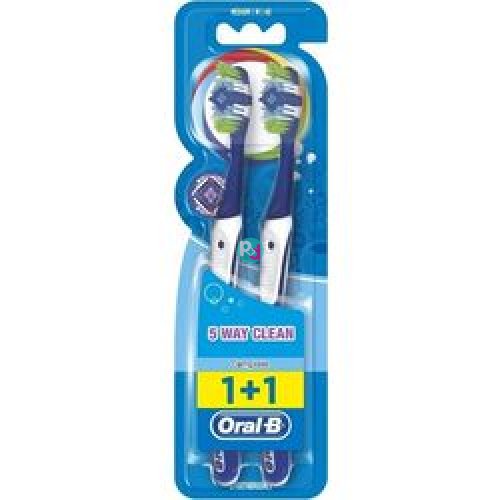 Oral B 5 Way Clean Complete 1+1 Medium/40 Toothbrush