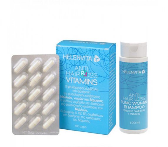 Helenvita Anti Hair Loss Vitamins 60 Caps & Δώρο Anti Hair Loss Tonic Women Shampoo 100ml