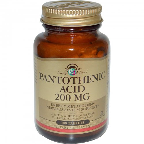 Solgar Pantothenic Acid 200mg 100Tabs