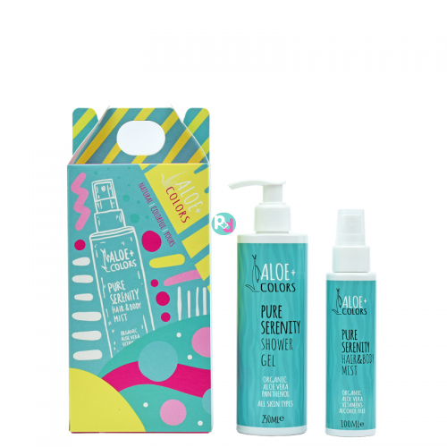 Aloe + Colors Pure Serenity Gift Set with Pure Serenity Shower Gel 250ml & Hair & Body Mist 100ml