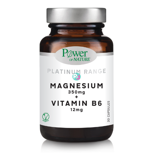Power Of Nature Platinum Range Magnesium 350mg + Vitamin B6 12mg 30Caps