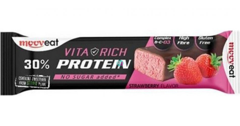Mooveat Vitarich Strawberry Protein bar 30% 60gr